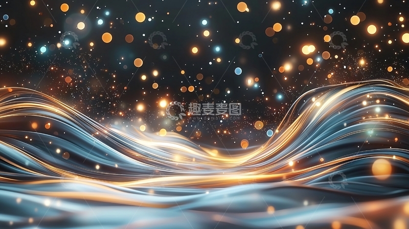 高清大图下载【趣麦麦图】光线流动梦幻星空背景