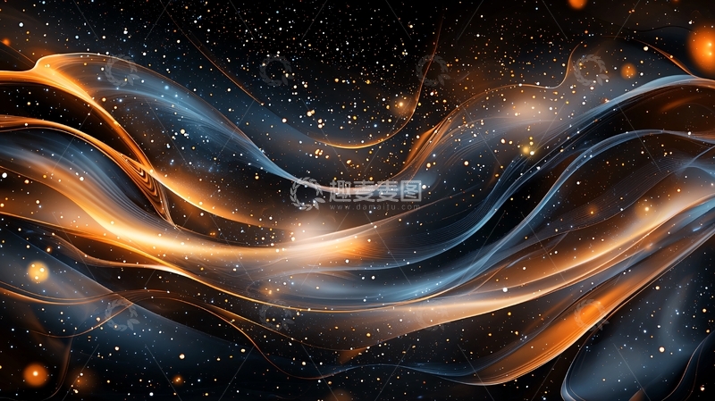 高清大图下载【趣麦麦图】绚丽星空下的流动光线