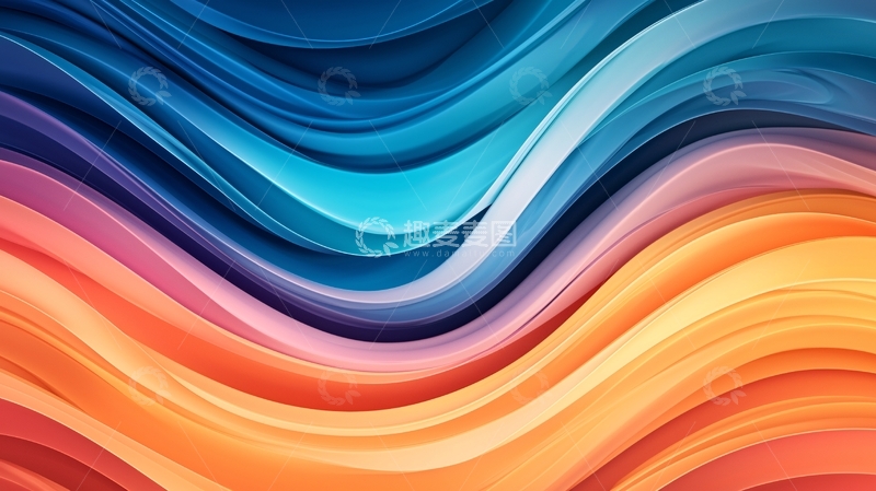 高清大图下载【趣麦麦图】彩色渐变波浪抽象背景