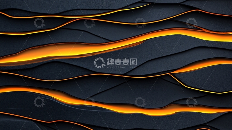 高清大图下载【趣麦麦图】黑色背景金色线条