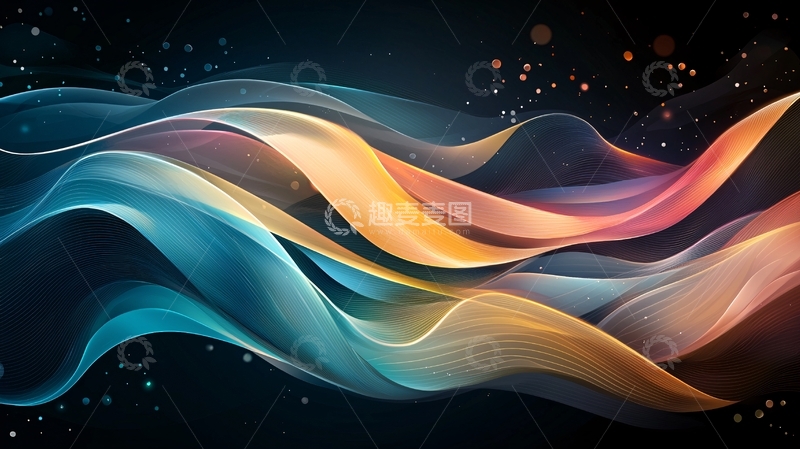 高清大图下载【趣麦麦图】彩色流动曲线
