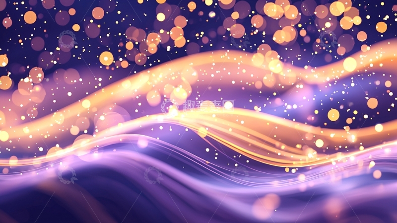 高清大图下载【趣麦麦图】紫色金色光晕梦幻背景