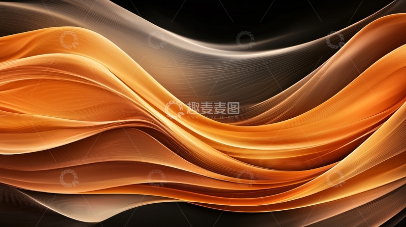 高清大图下载【趣麦麦图】金色丝绸般的流动曲线