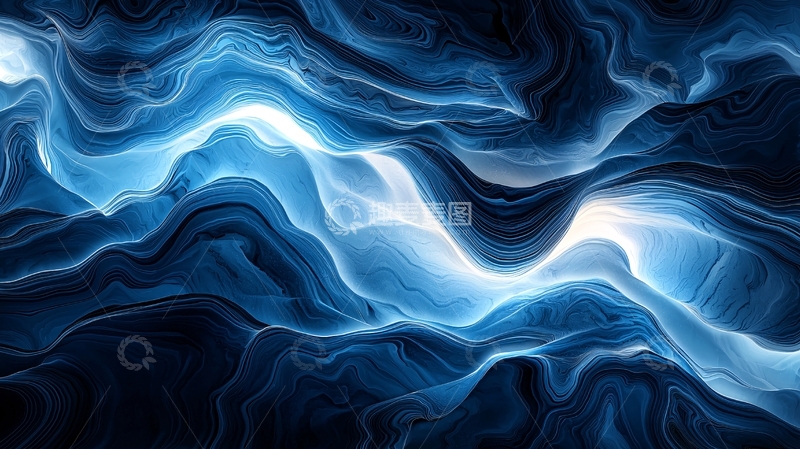 高清大图下载【趣麦麦图】蓝色电流涌动抽象背景