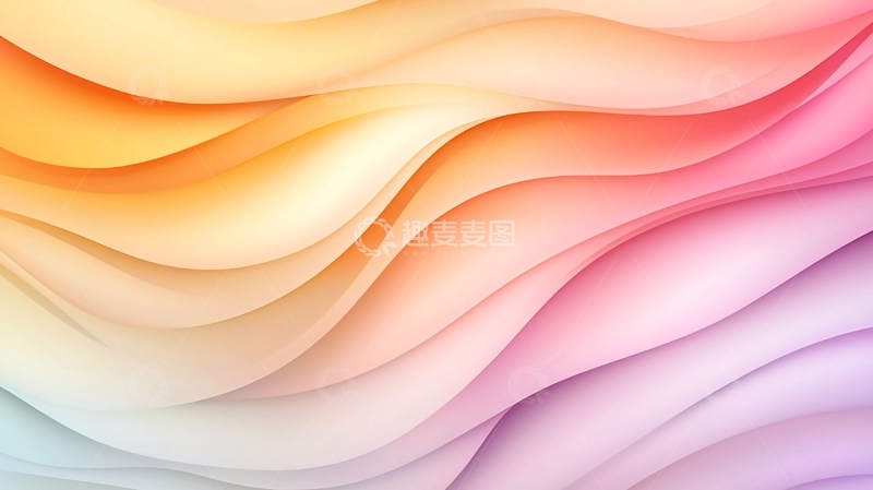高清大图下载【趣麦麦图】柔和渐变色彩波浪背景