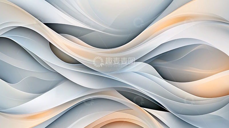 高清大图下载【趣麦麦图】柔和曲线交织的抽象背景
