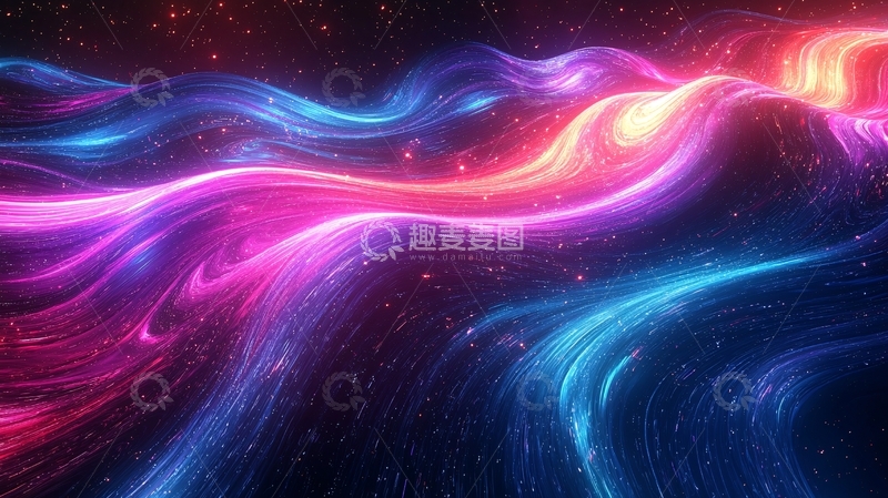 高清大图下载【趣麦麦图】梦幻星云波浪