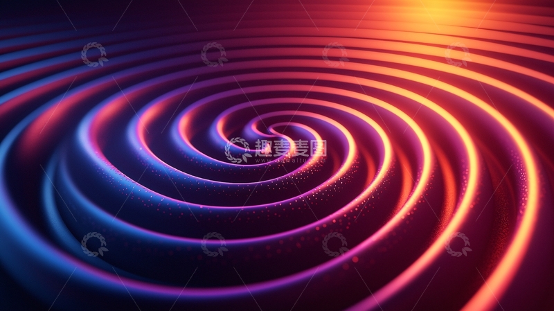高清大图下载【趣麦麦图】紫色和橙色波浪线螺旋