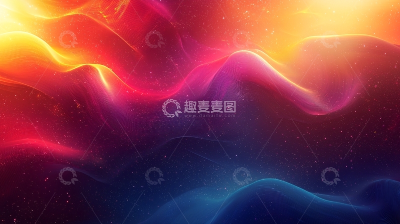 高清大图下载【趣麦麦图】绚丽色彩光晕交织的抽象背景