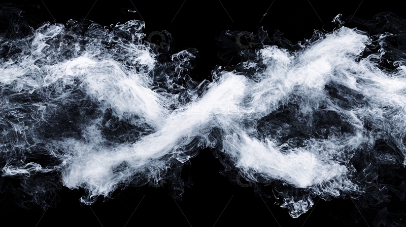 高清大图下载【趣麦麦图】白色烟雾在黑色背景上