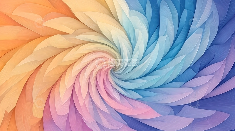 高清大图下载【趣麦麦图】彩色花瓣漩涡背景
