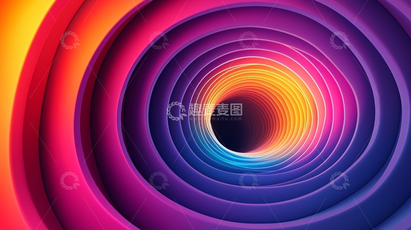 高清大图下载【趣麦麦图】彩色螺旋漩涡