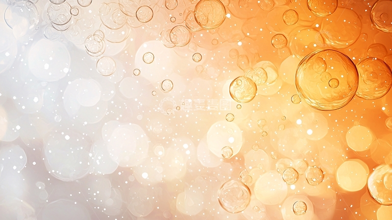 高清大图下载【趣麦麦图】光斑水泡橙色背景