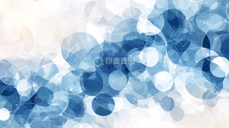 高清大图下载【趣麦麦图】蓝色圆形光斑抽象背景