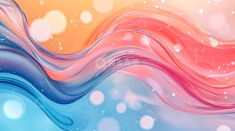 高清大图下载【趣麦麦图】抽象彩色波浪背景