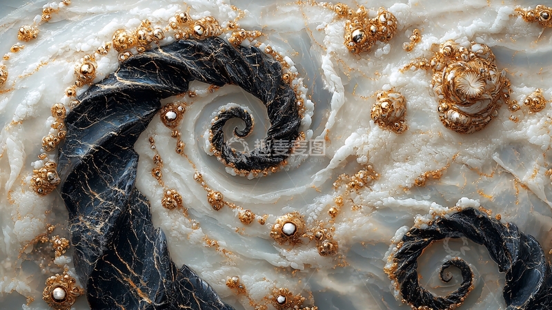 高清大图下载【趣麦麦图】漩涡状的白色花纹图案