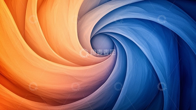 高清大图下载【趣麦麦图】抽象的橙色蓝色螺旋背景