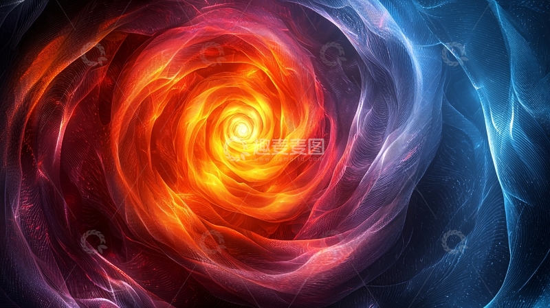 高清大图下载【趣麦麦图】红蓝能量漩涡背景