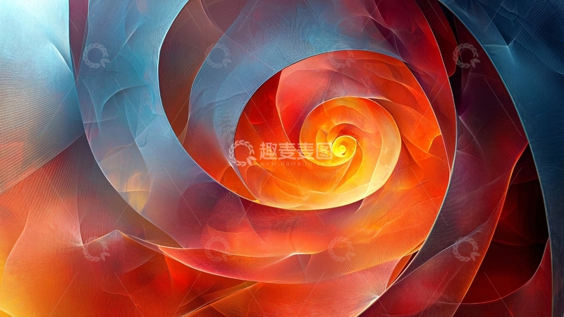 高清大图下载【趣麦麦图】色彩绚丽的漩涡抽象画