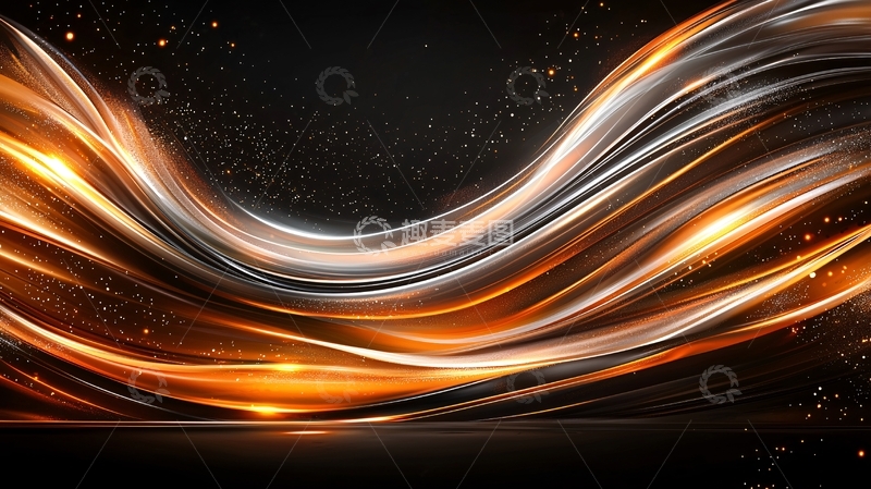 高清大图下载【趣麦麦图】金色光线流动抽象背景
