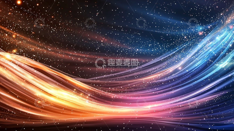 高清大图下载【趣麦麦图】光线流动星空背景