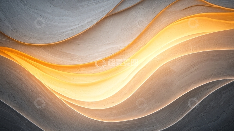 高清大图下载【趣麦麦图】金色曲线光晕背景