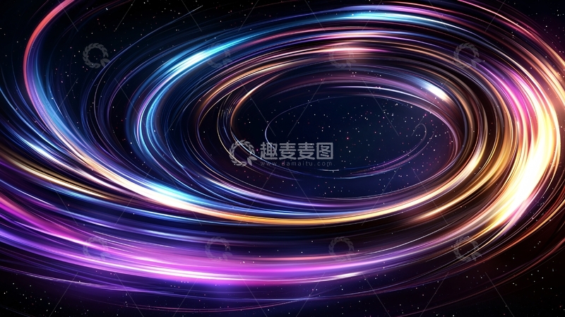 高清大图下载【趣麦麦图】绚丽的光线形成的漩涡背景