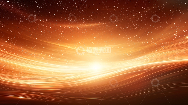 高清大图下载【趣麦麦图】金色光芒下的宇宙星空