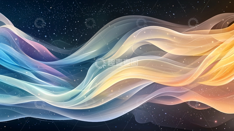 高清大图下载【趣麦麦图】流动的彩色光带
