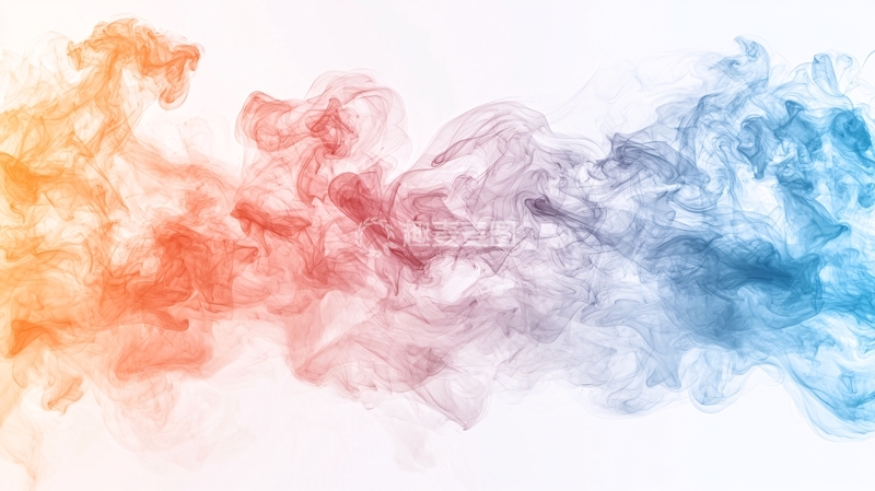 高清大图下载【趣麦麦图】冷暖色交融的烟雾