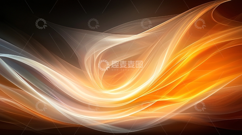 高清大图下载【趣麦麦图】抽象火焰曲线背景
