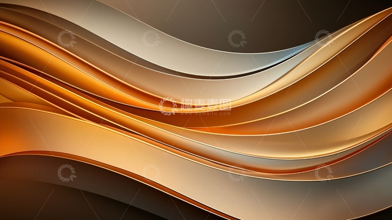 高清大图下载【趣麦麦图】金色流体渐变背景