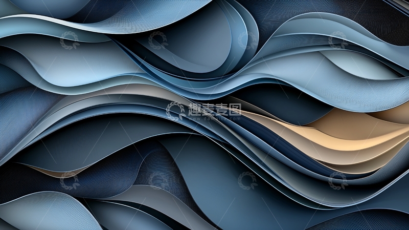 高清大图下载【趣麦麦图】抽象蓝色波浪纹理背景