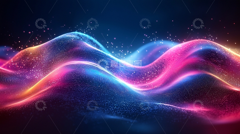 高清大图下载【趣麦麦图】流动的光粒子抽象背景