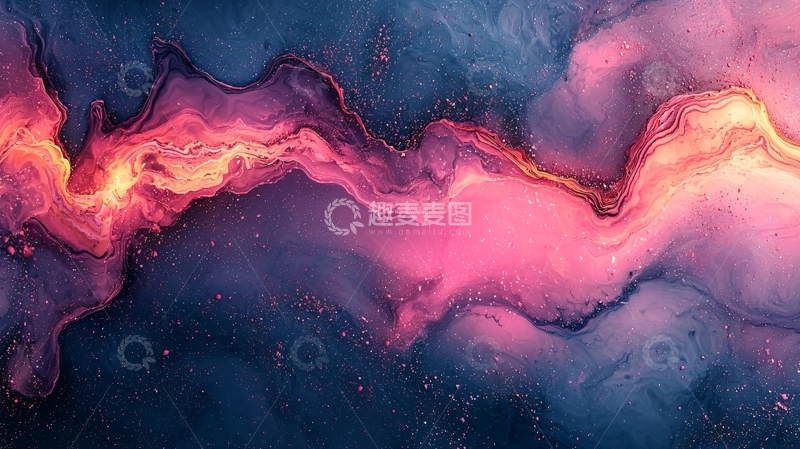 高清大图下载【趣麦麦图】绚丽的星云般水彩纹理
