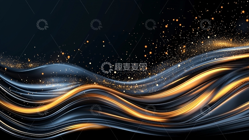 高清大图下载【趣麦麦图】金色光芒线条流动背景