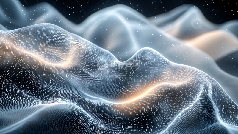 高清大图下载【趣麦麦图】发光抽象山脉