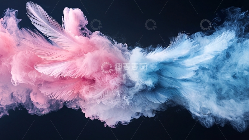 高清大图下载【趣麦麦图】粉色蓝色烟雾交织