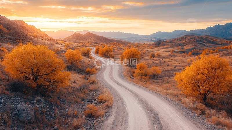 高清大图下载【趣麦麦图】秋日山间公路风景