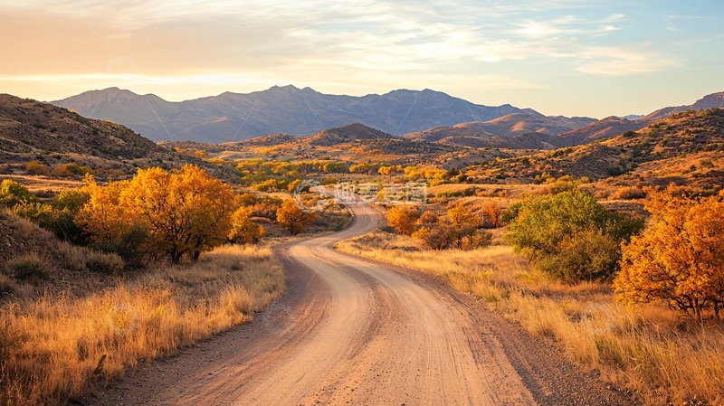 高清大图下载【趣麦麦图】秋日荒野道路