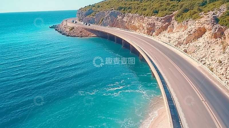 海边公路蜿蜒延伸