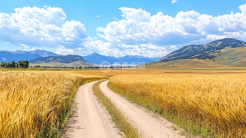 高清大图下载【趣麦麦图】麦田中的小路