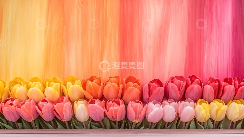 高清大图下载【趣麦麦图】色彩渐变郁金香花排