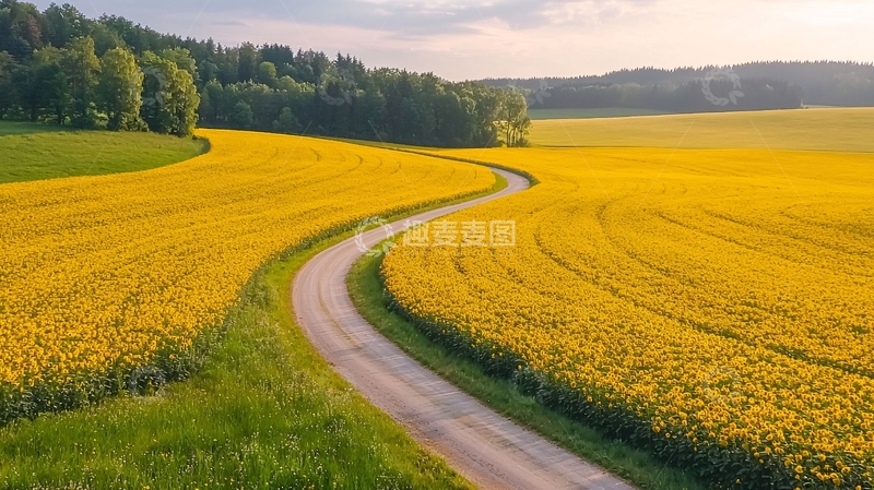 高清大图下载【趣麦麦图】田野中蜿蜒的道路