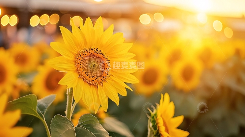 高清大图下载【趣麦麦图】明媚阳光下的向日葵花海