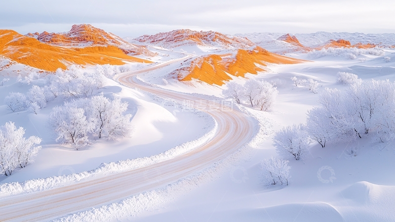 高清大图下载【趣麦麦图】雪景公路高清图片