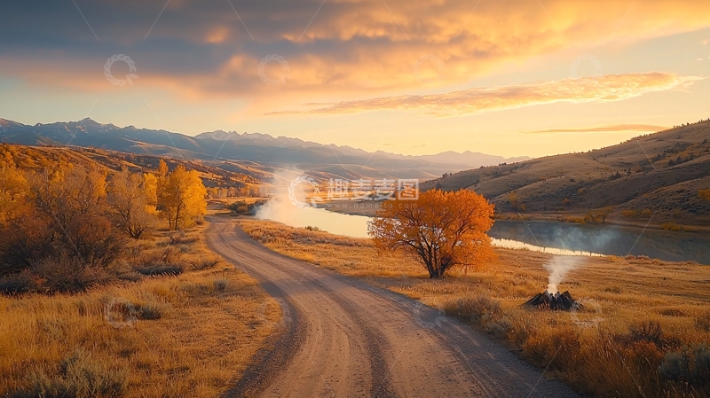 高清大图下载【趣麦麦图】秋日暖阳下的乡村公路