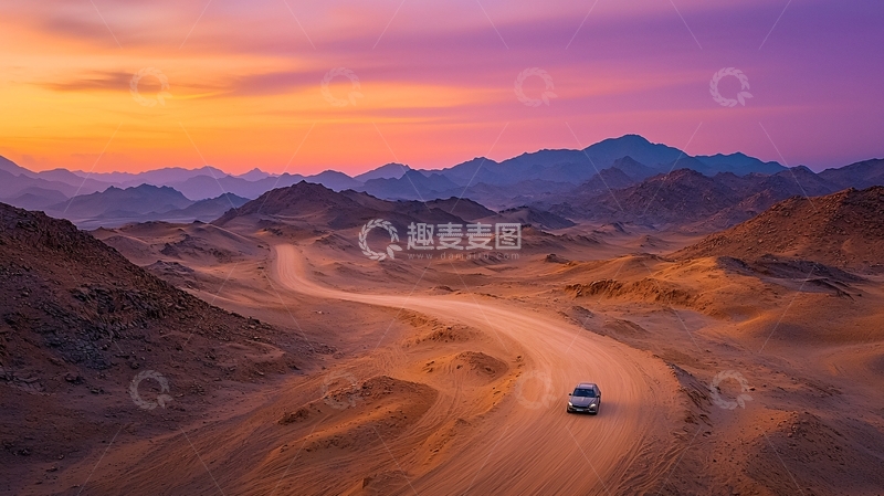 高清大图下载【趣麦麦图】沙漠公路高清图片