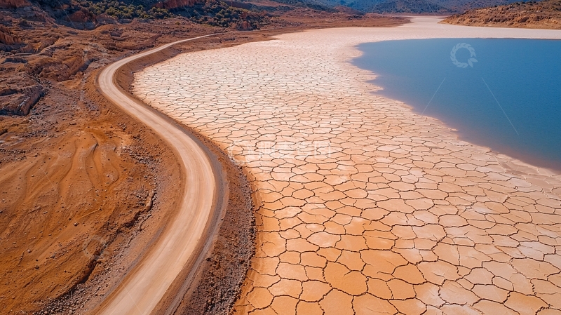 高清大图下载【趣麦麦图】蜿蜒道路与干涸土地