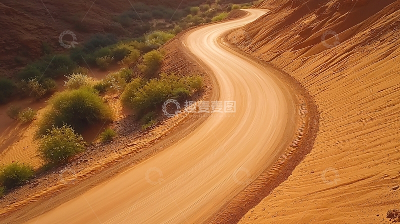 高清大图下载【趣麦麦图】蜿蜒的沙漠公路